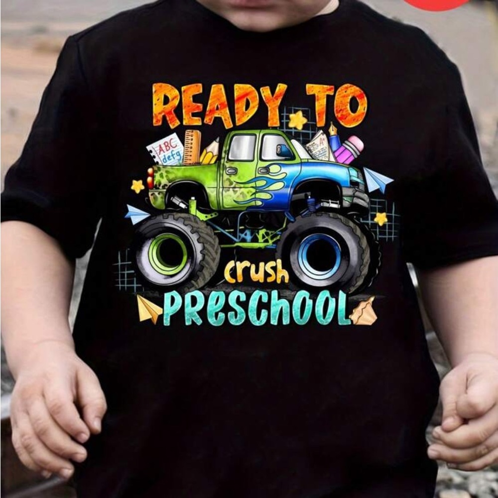 Preschool Monster Truck T-Shirt Size 4T/5T “Ready to Crush Preschool”
